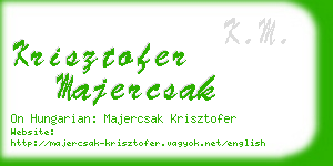 krisztofer majercsak business card